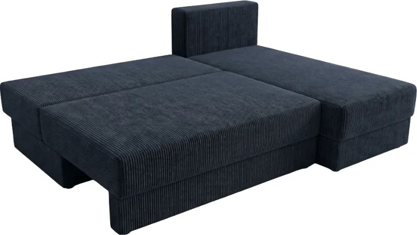 Rozkladacia obojstranná sedacia súprava do L TAVERO SLIM 201x140 cm, tmavomodrá