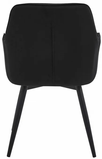 Set dvoch jedálenských otočných stoličiek JORK360 zamatové, čierne (čierne nohy) 2 ks