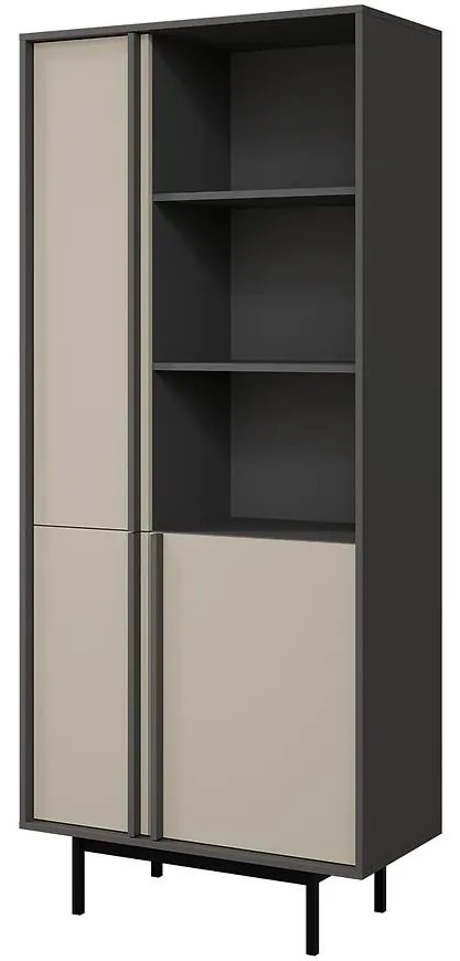 Vitrína Alsy 2 Svetlobéžová/Antracit