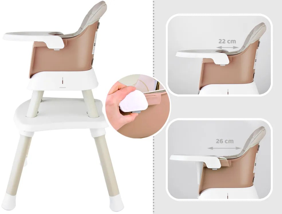 Stolička na kŕmenie Set 6v1 ZA4142 – béžová