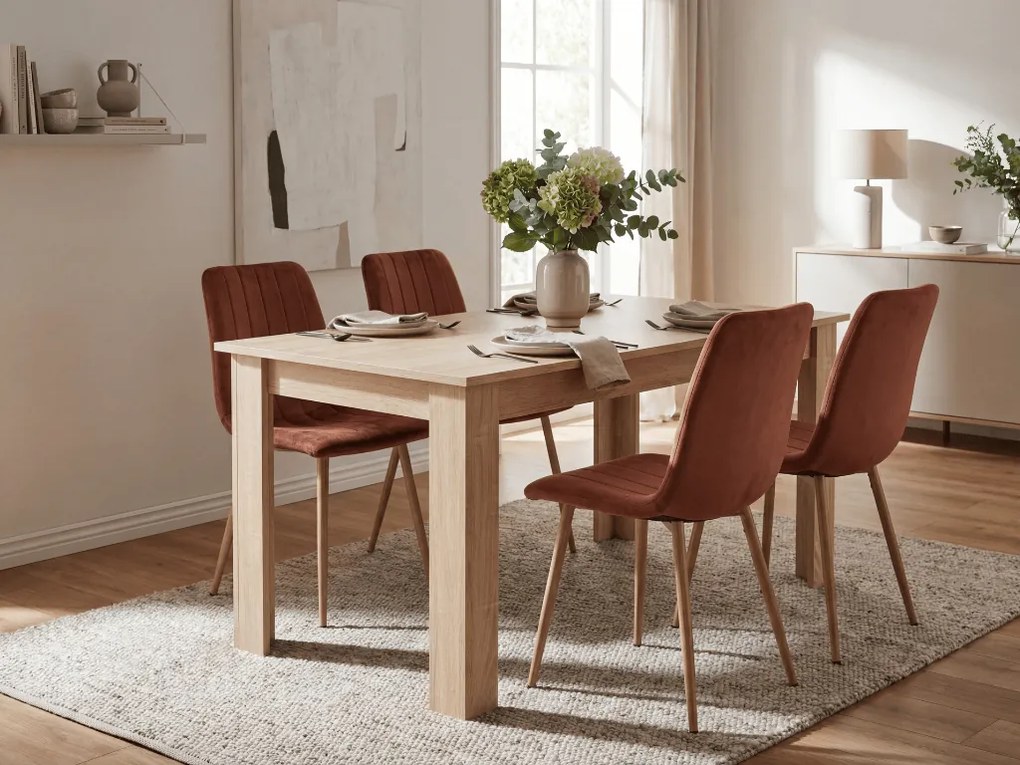 Gaštanovohnedá zamatová stolička LAVA