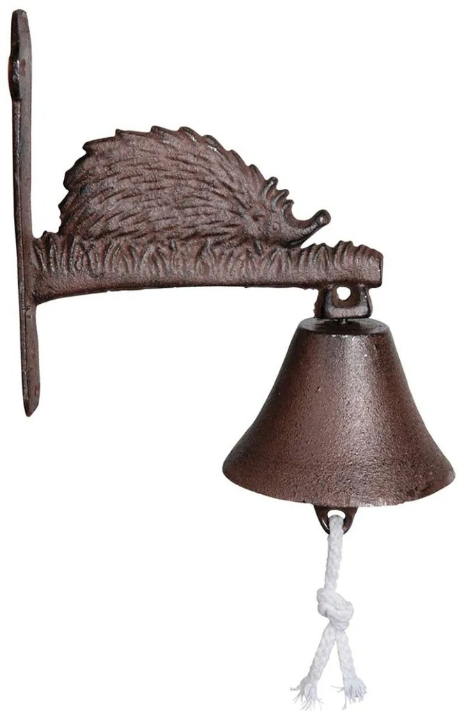 Záhradný zvonček Hedgehog, 20,5x20,5 cm, liatina, hnedá