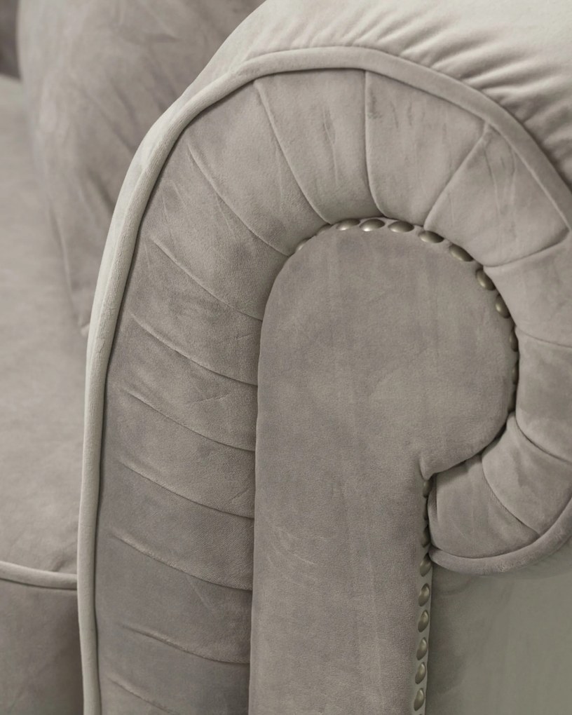Kreslo Chesterfield Classic Velvet Dark Grey 118 x 96 x 77 cm