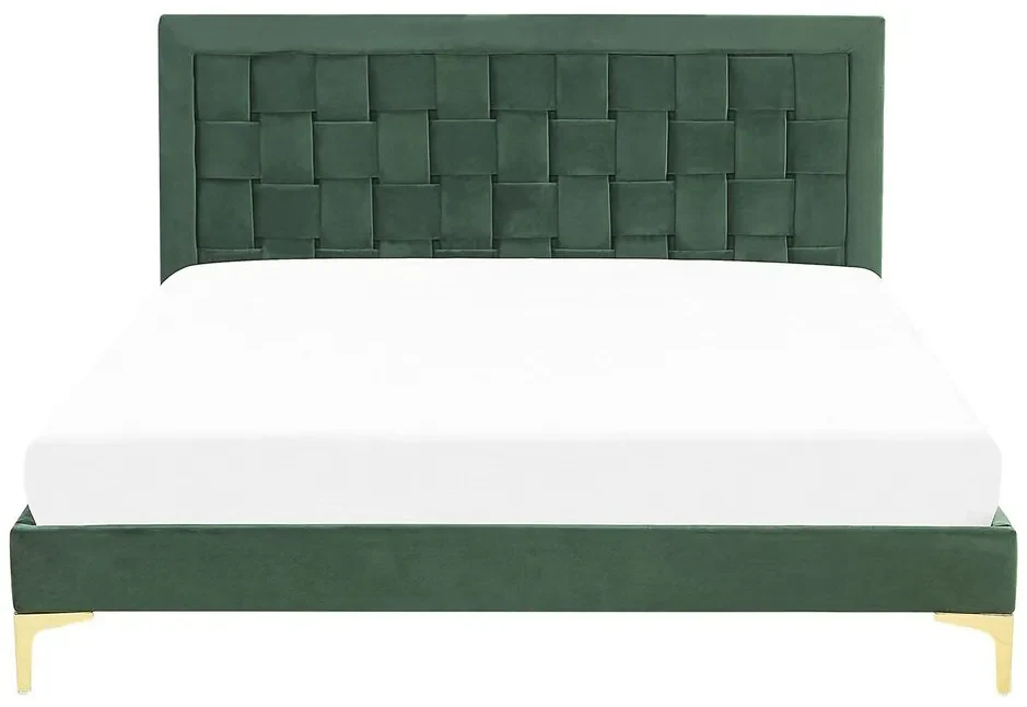 Manželská posteľ 140 cm LIMO (polyester) (tmavozelená) (s roštom). Vlastná spoľahlivá doprava až k Vám domov. 1022886