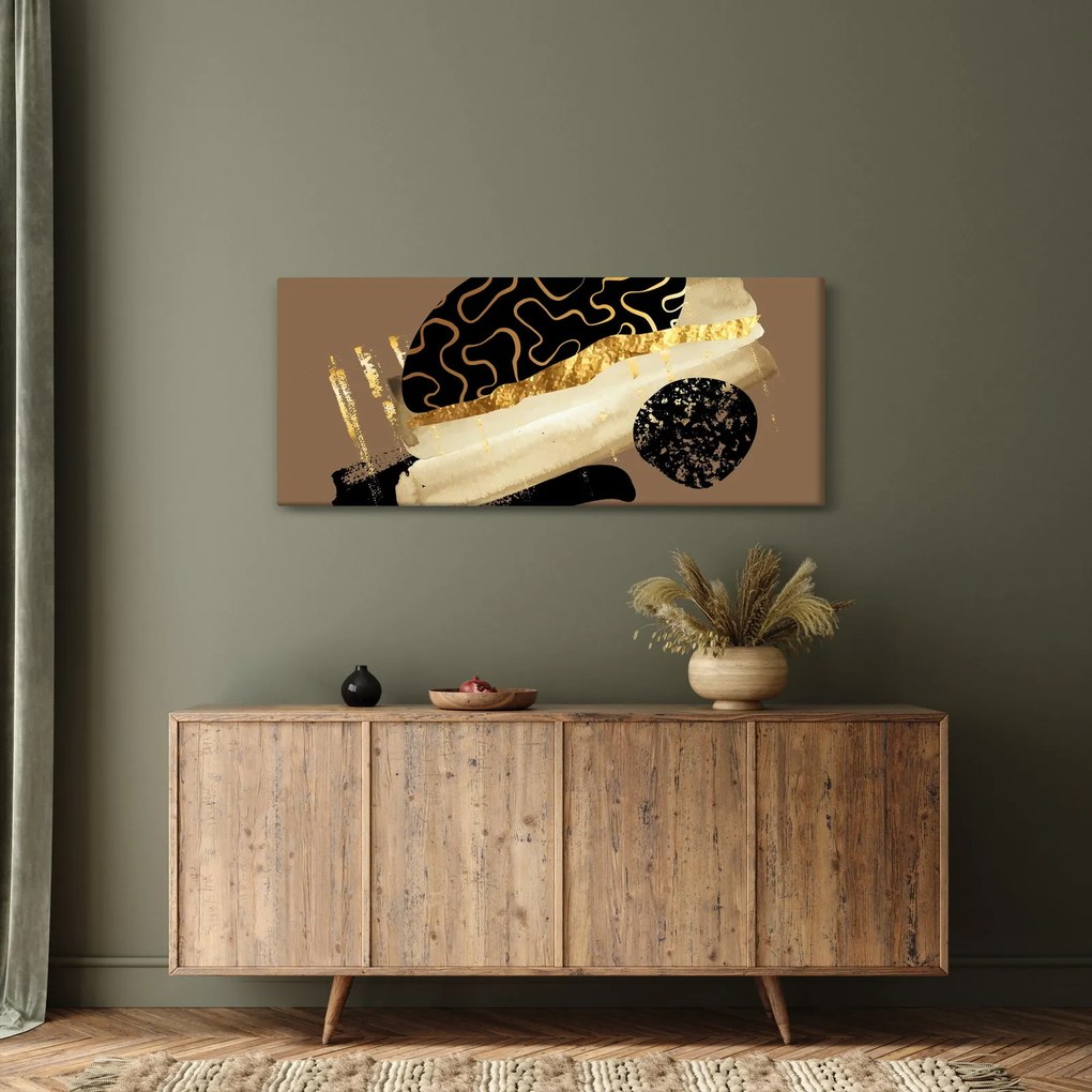 Obraz - Abstrakcia golden brown N⁰3 (120x50 cm)