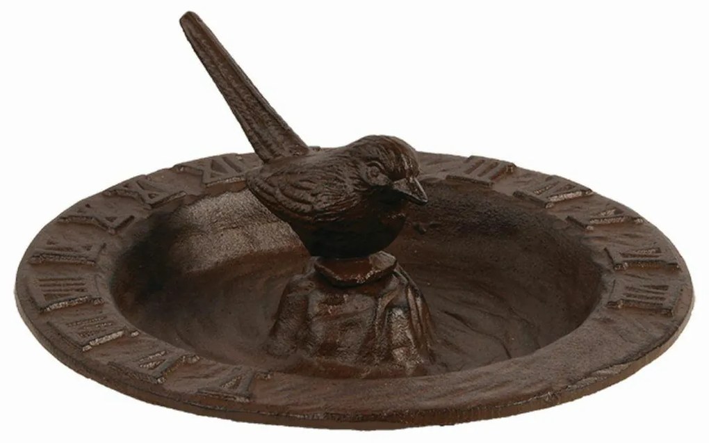 Napájadlo pre vtáky Hours, 9x24 cm, liatina, hnedá