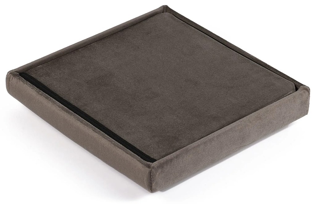 Hnedý skladací taburet CUBEXO VELVET M