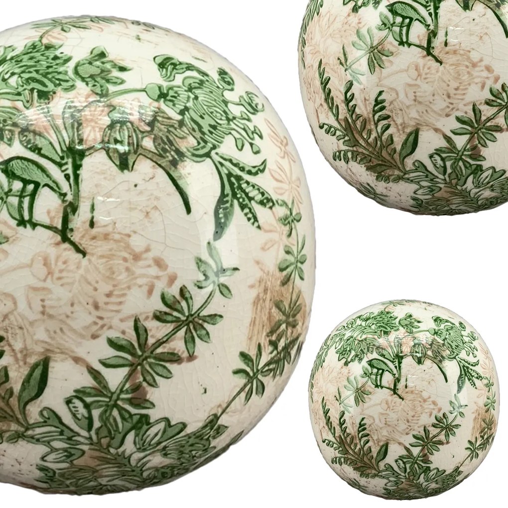 Záhradná keramická dekoračná guľa Kylie, 11,5x12 cm, viacfarebná