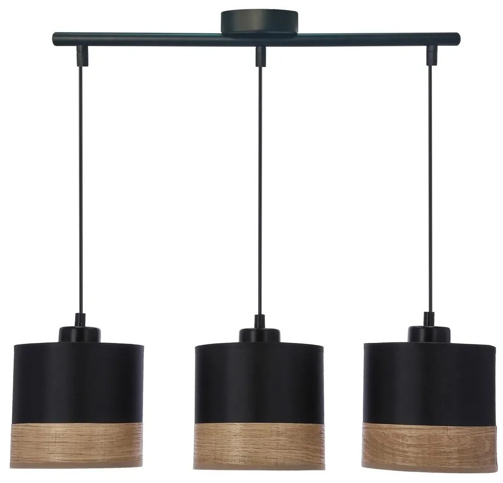 Luster na lanku PORTO 3xE27/60W/230V čierna/hnedá
