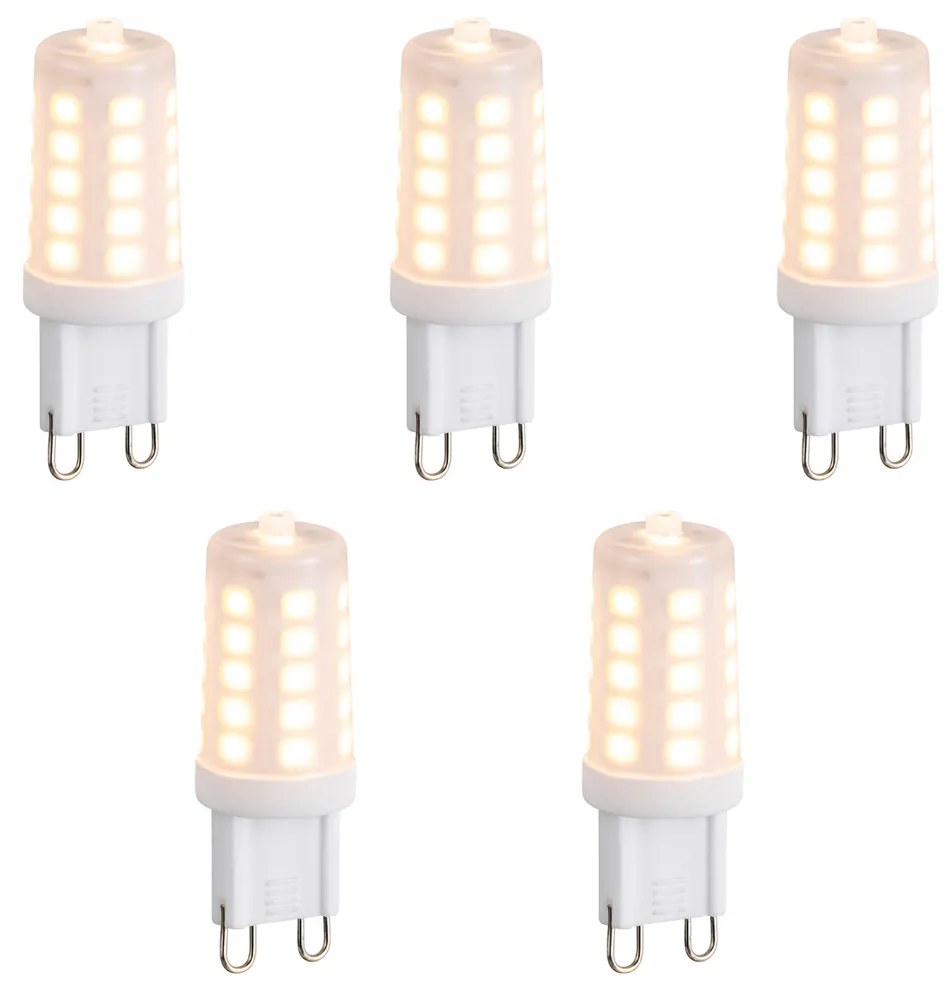 Sada 5 stmievateľných LED žiaroviek G9 opálových 3W 250 lm 2200K