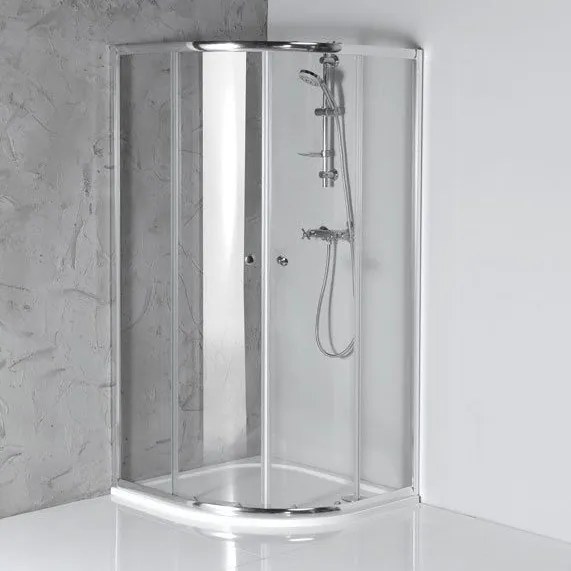Aqualine Aqualine, ARLETA štvrťkruhová sprchová zástena 900x900mm, číre sklo, HLS900Y