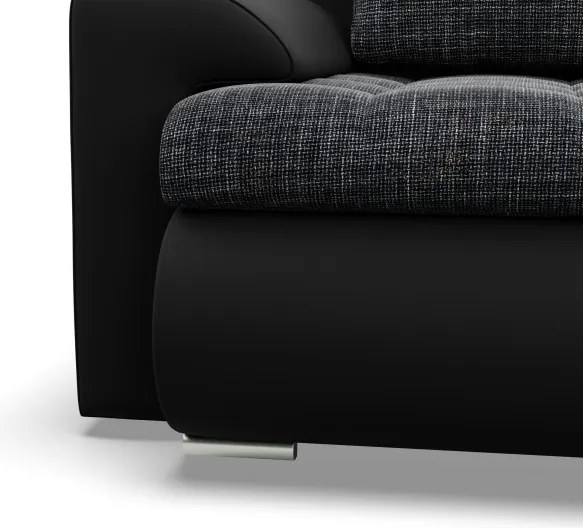 Sedacia súprava FORESTA v tvare U, pravá popolová / čierna