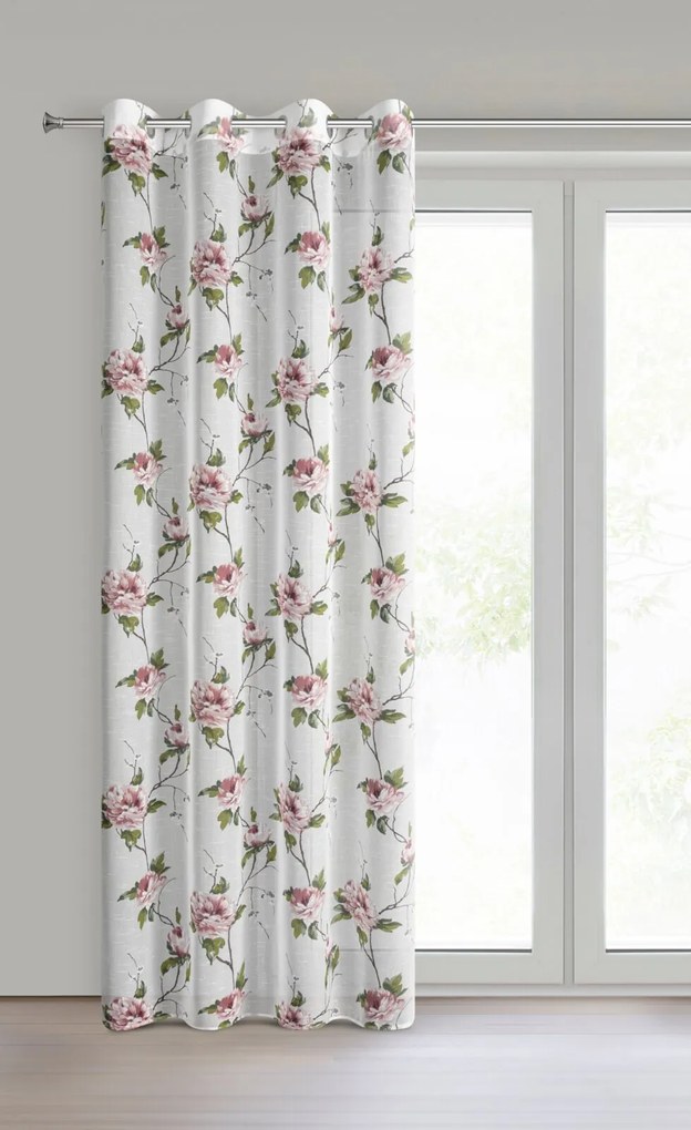 ZÁVES NA KRÚŽKOCH RUTH 135X250 CM KVETY