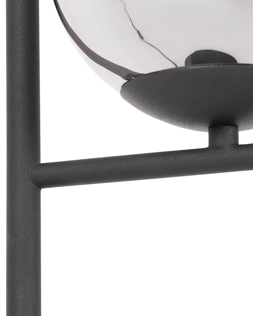 Art Deco stolná lampa čierna a dymové sklo - Flore