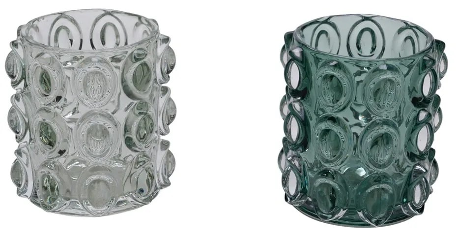 Súprava 2 zelených sklenených svietnikov na čajovú sviečku Ego Dekor, ø 10 cm