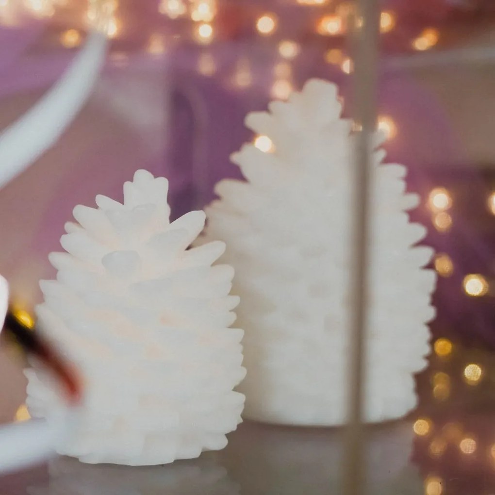 DECOLED LED svíčka, vosková, šiška, 10 x 13 cm, bílá