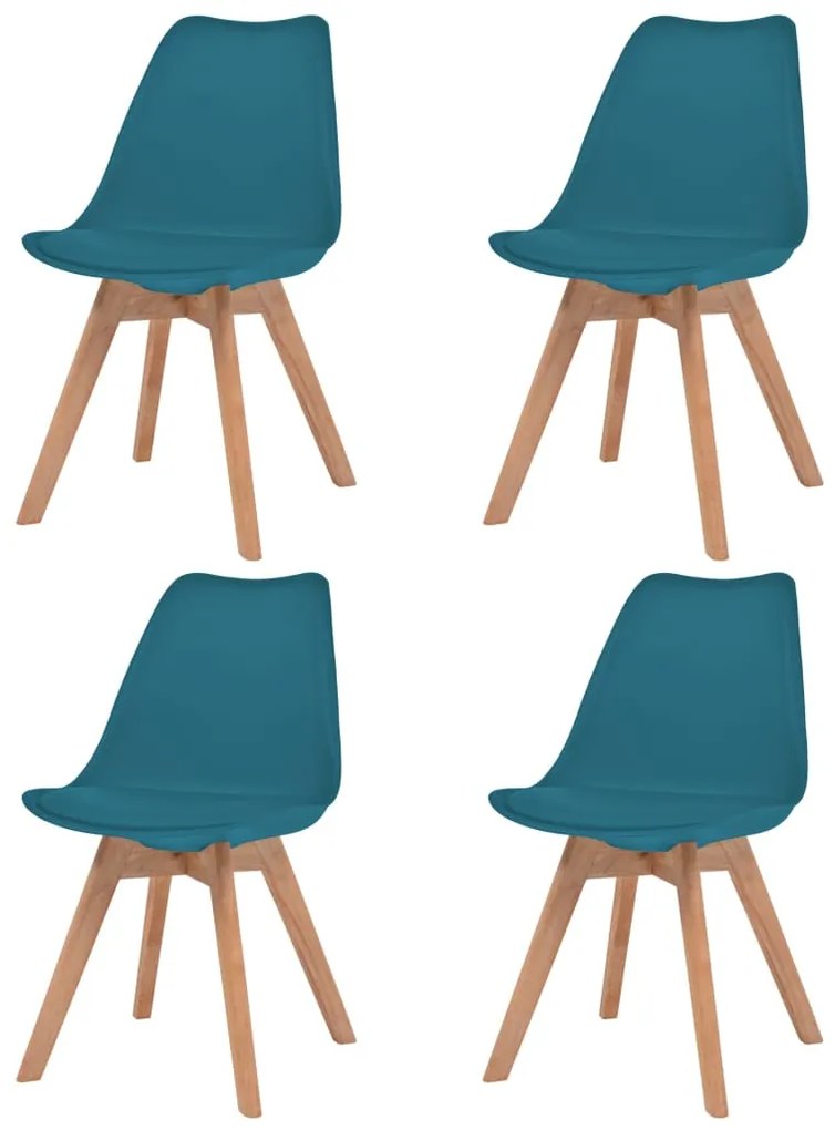 vidaXL Jedálenské stoličky 4 ks, tyrkysové, umelá koža