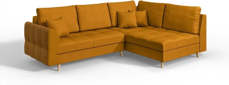 Rohová pohovka (pravý roh) v horčicovohnedej farbe Ariella - Ropez