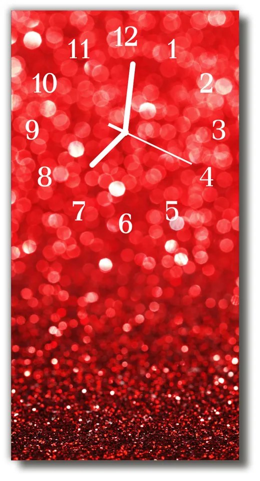 Sklenené hodiny vertikálne Červený účet 30x60 cm