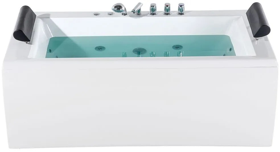 Vírivá vaňa s LED osvetlením 172 x 83 cm biela MONTEGO Beliani