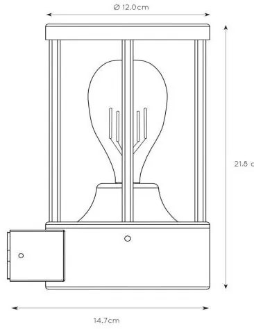 Lucide 14893/01/30 - Vonkajšie nástenné svietidlo LORI 1xE27/15W/230V IP44