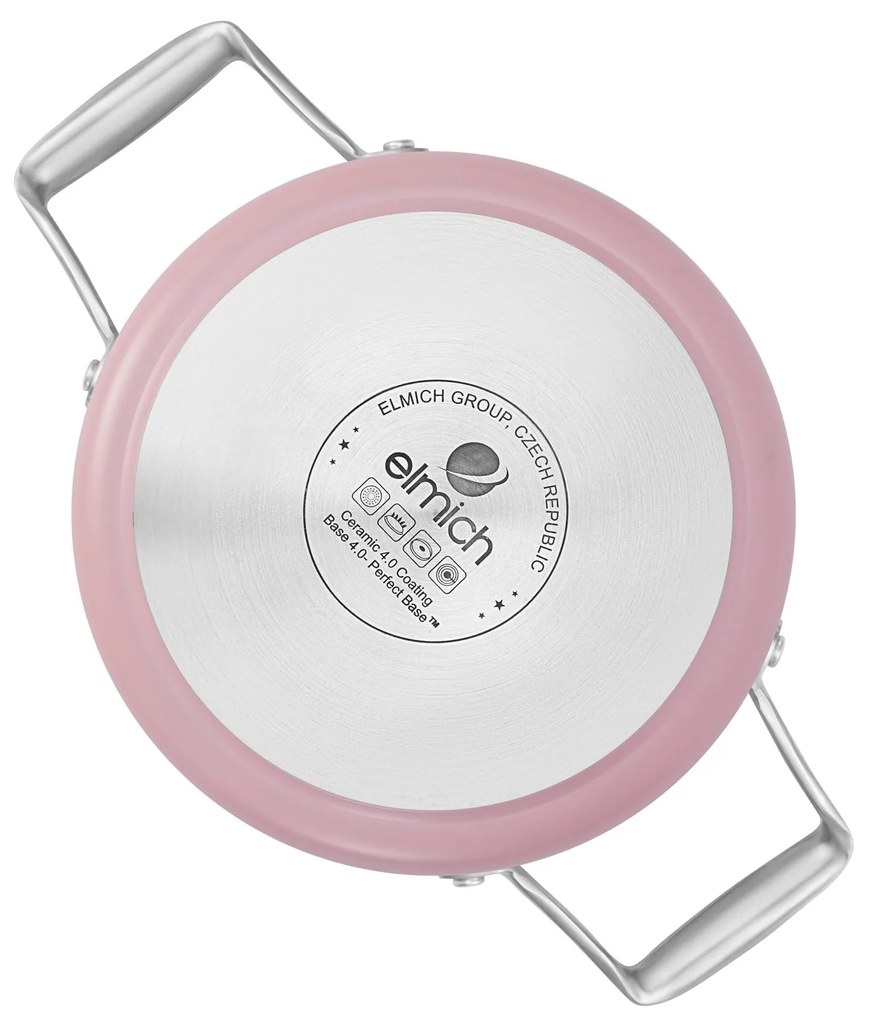 Elmich Nepriľnavý keramický hrniec Vital Ø 20 cm (3.5L) - ružová