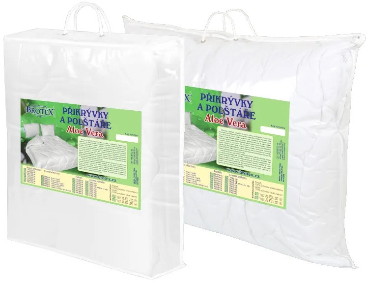 Brotex Paplón zimný 140x200cm 1300g + vankúš 70x90cm Aloe Vera