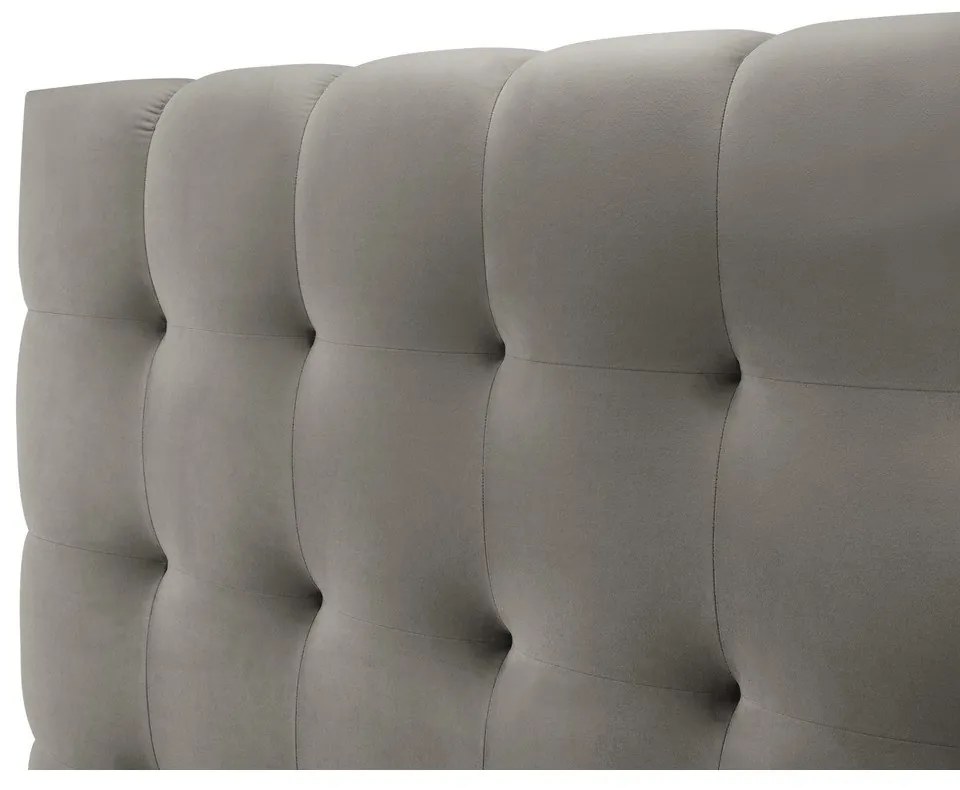 Svetlosivá čalúnená dvojlôžková posteľ s úložným priestorom s roštom 200x200 cm Bali – Cosmopolitan Design