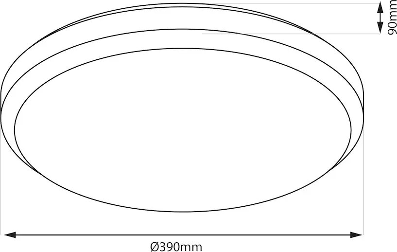 Stropné svietidlo Liria, 1x biele plastové tienidlo, (fi 39cm), b