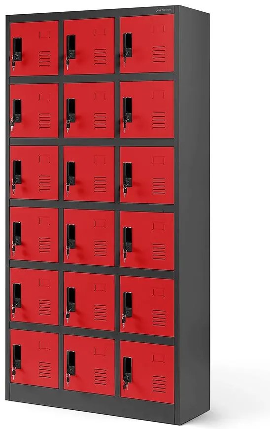 Skriňa Karol kovová antracit/červená