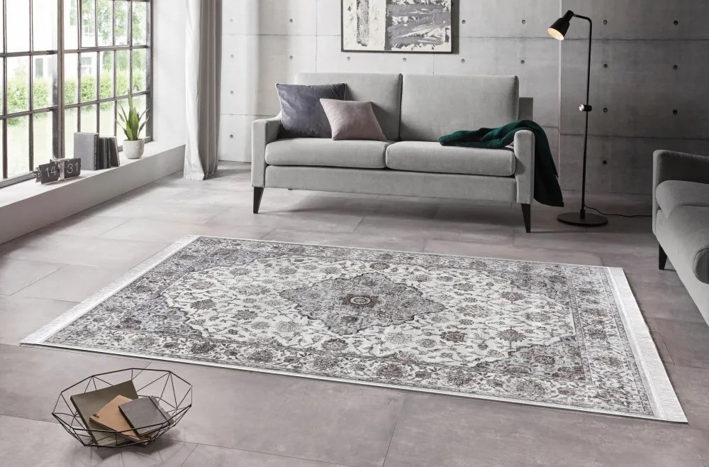 ELLE Decoration, DOPREDAJ: 195x300 cm Kusový koberec Ghazni 105040 Grey Cream, 195x300, šedá, chodba / predsieň