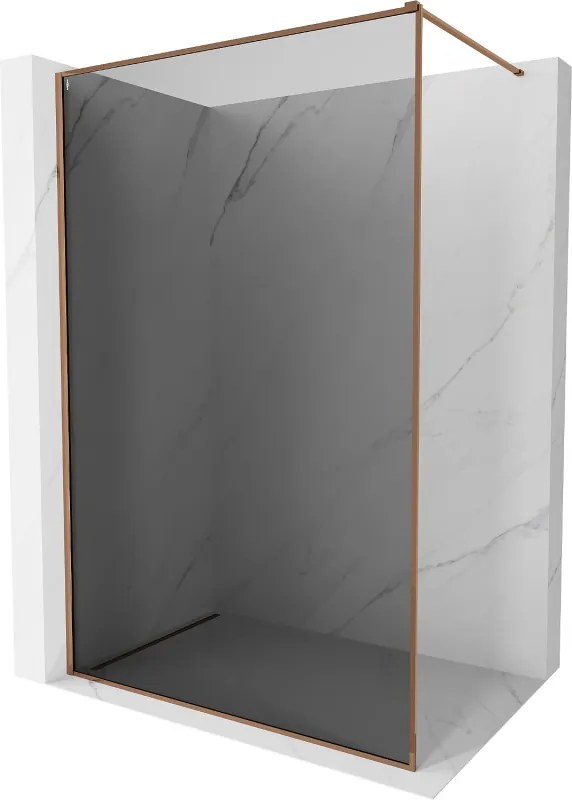 Mexen, Mexen Kioto-XF sprchová stena s rámom 100 x 202 cm, grafit 10 mm, ružové zlato - 800-100-104-60-40-X