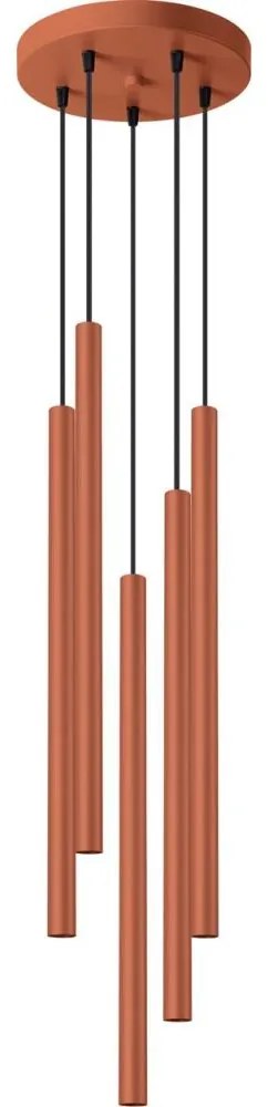 Sollux SL.1528 - Luster na lanku PASTELO 5xG9/8W/230V červená