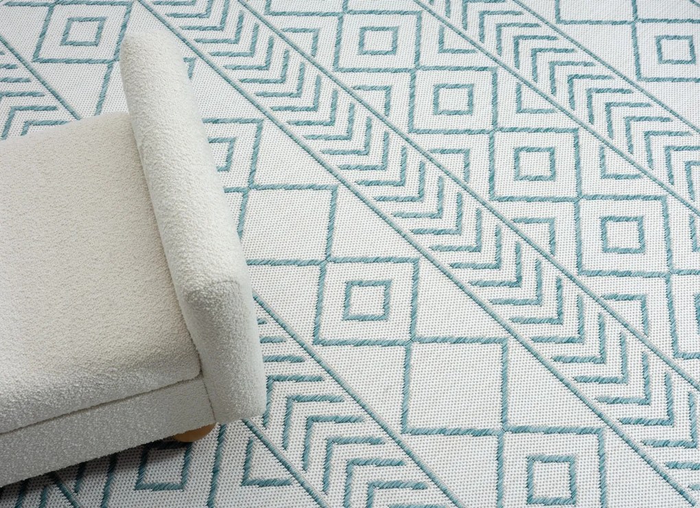 My Flair, Kusový koberec Leni cream – na von aj na doma, 160x230, modrá, chodba / predsieň