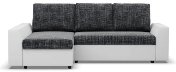 Rohová rozkladacia sedačka LUGO popolová / biela
