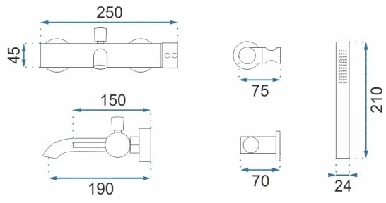 REA-B6635 - Zlatá vaňová súprava LUNGO
