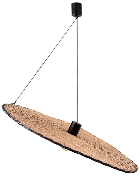 FARO 68590-70 - Luster na lanku COSTAS 1xE27/15W/230V pr. 100 cm čierna/ratan