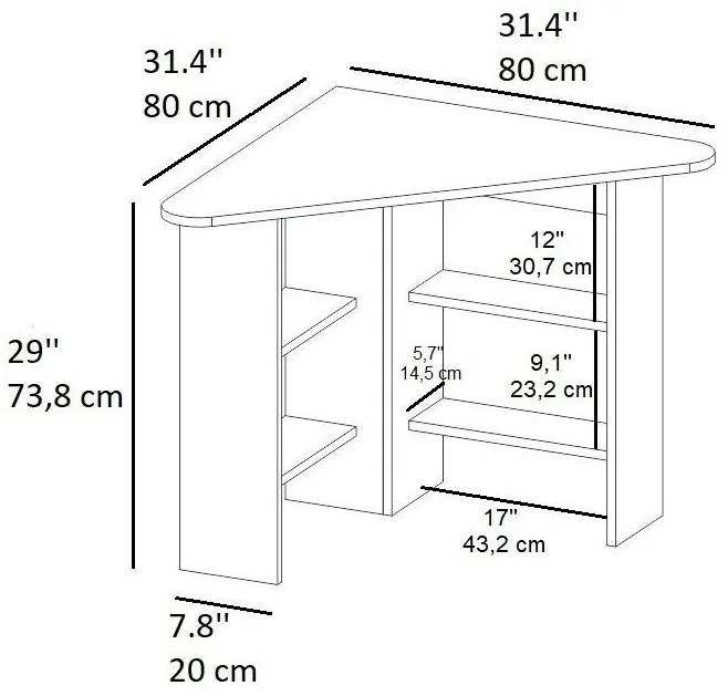 Rohový PC stolík Sabeni 2 (dub zafírový) . Akcia -17%. Vlastná spoľahlivá doprava až k Vám domov. 1094878
