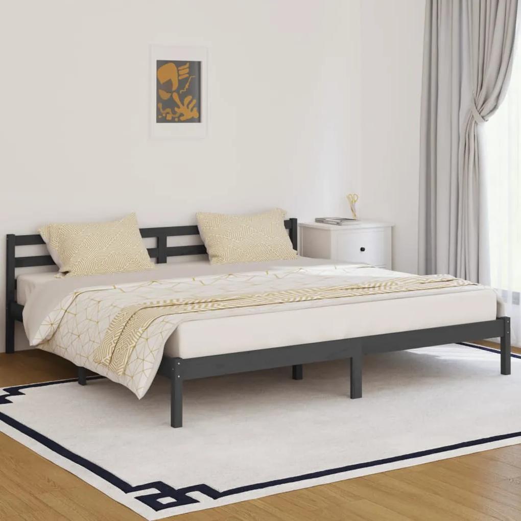 vidaXL Rám postele masívna borovica 200x200 cm sivý