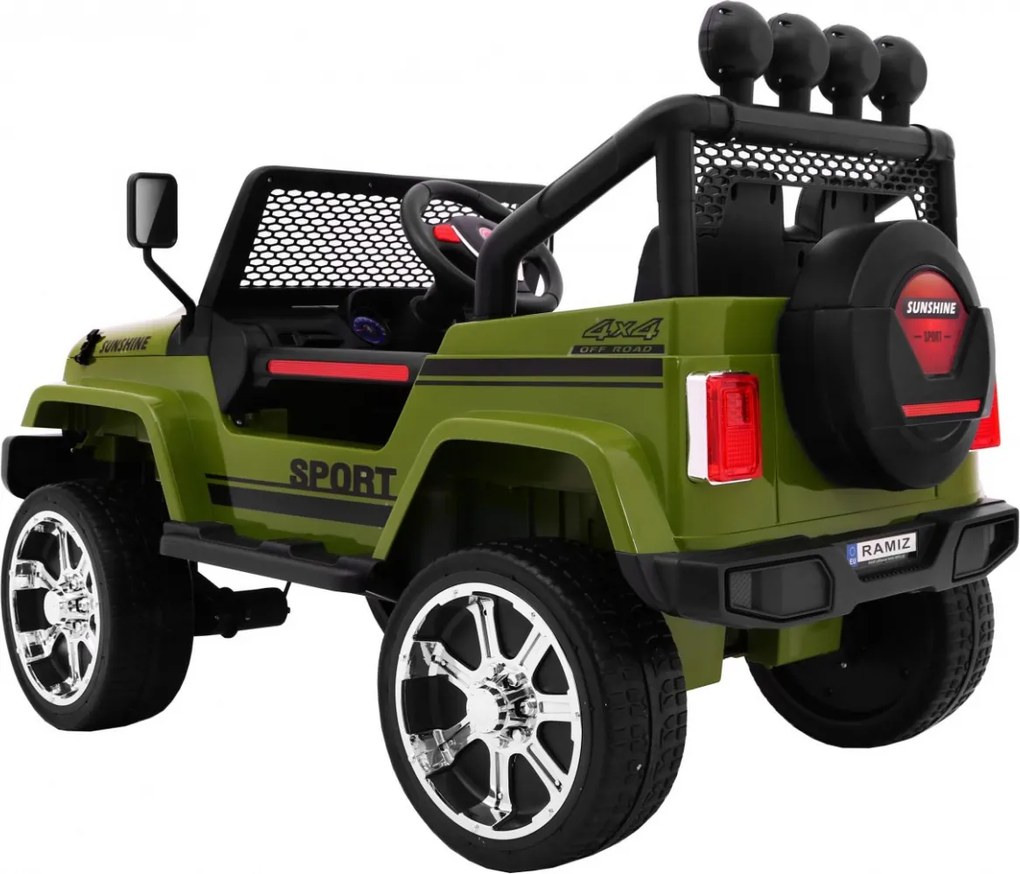 Ramiz Terénne auto Raptor Drifter Zelená + Diaľkové ovládanie + Pohon 4x4 + Úložný priestor + Pomalý štart + MP3 LED