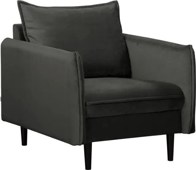 Tmavosivé zamatové kreslo Juli – Ropez