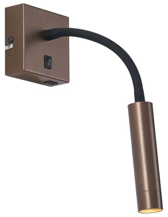 Moderné nástenné svietidlo bronzové s USB-C - Gosna