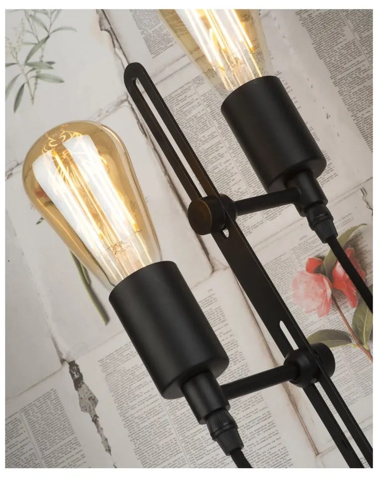 Čierna stojacia lampa s kovovým tienidlom (výška 152 cm) Seattle – it's about RoMi