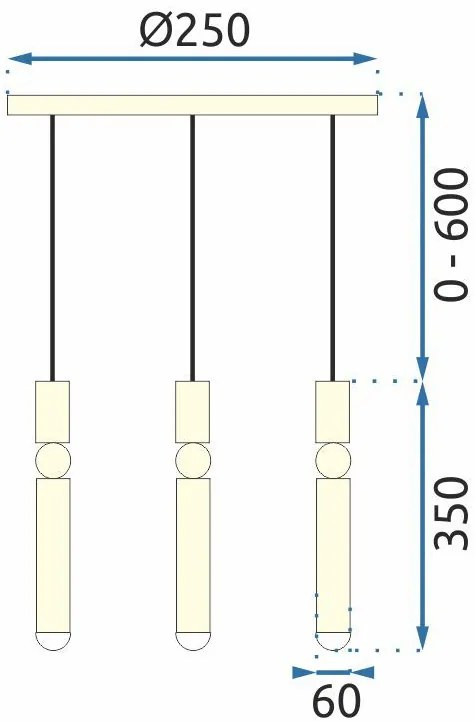 Toolight - Závesná stropná lampa 3xG9 APP471-3CP, zlatá, OSW-00905