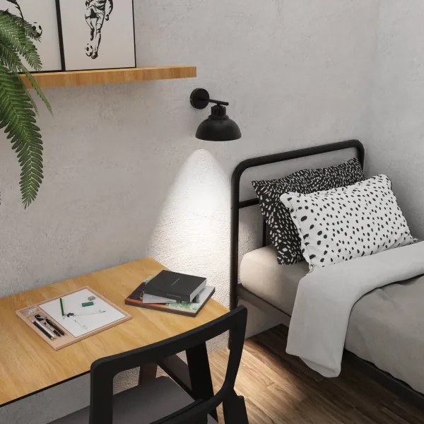 Nástenná lampa SVEN 1xE27/15W/230V čierna