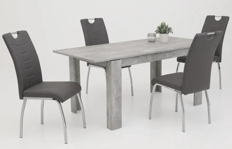 Jedálenská stolička Andrea, šedá ekokoža