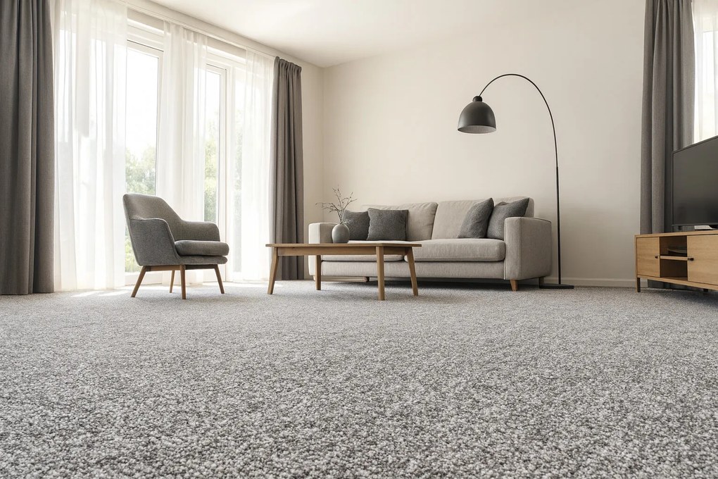 Lano, Metrážny koberec Malmo 2524, na mieru, šíře 3m,4m,5m, šedá, filc, obývacia izba