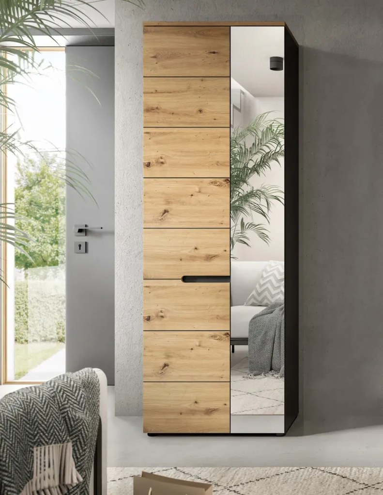 Predsieňová zostava Cano (4-dielna), šedá/dub artisan