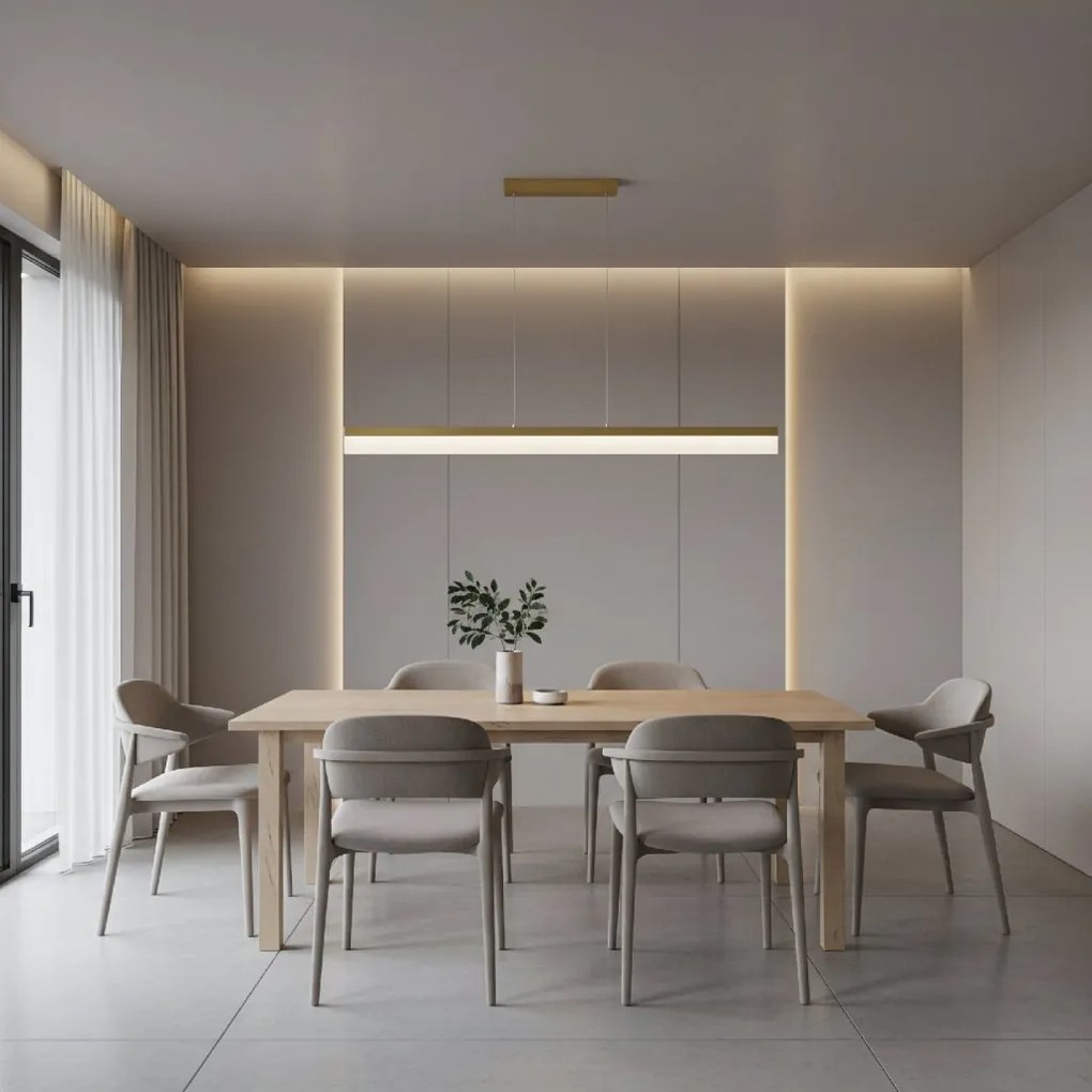 Toolight Toolight, LED stropné svietidlo 120cm, APP1694-CP, zlatá matná, OSW-07891