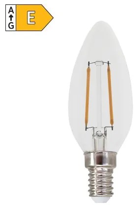 Diolamp LED Filament Candle žiarovka číra C35 2W/230V/E14/6500K/265Lm/360°